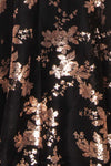 Melisandre Black Sequins Maxi Bustier Dress | Boutique 1861 fabric detail