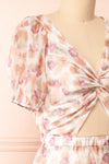 Melissa Tiered Floral Midi Dress w/ Ruffles | Boutique 1861 side close-up