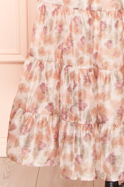 Melissa Tiered Floral Midi Dress w/ Ruffles | Boutique 1861 bottom