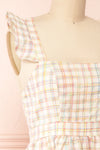 Melizenn Short Plaid A-Line Dress | Boutique 1861 side close-up