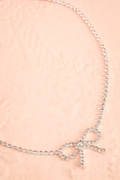 Menny Crystal Choker Necklace w/ Bow | Boutique 1861 flat view