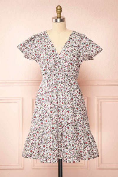 Menodis Short A-Line Floral Dress | Boutique 1861 front view