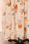 Merav Taupe Empire Waist Floral Maxi Dress | Boutique 1861  bottom