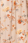 Merav Taupe Empire Waist Floral Maxi Dress | Boutique 1861 fabric