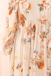 Merav Taupe Empire Waist Floral Maxi Dress | Boutique 1861 sleeve