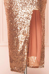 Mercedes Rosegold Fitted Sequin Midi Dress | Boutique 1861 bottom