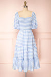 Meredith 3/4 Puff Sleeve Gingham Midi Dress | Boutique 1861 front view