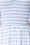 Meredith 3/4 Puff Sleeve Gingham Midi Dress | Boutique 1861 fabric