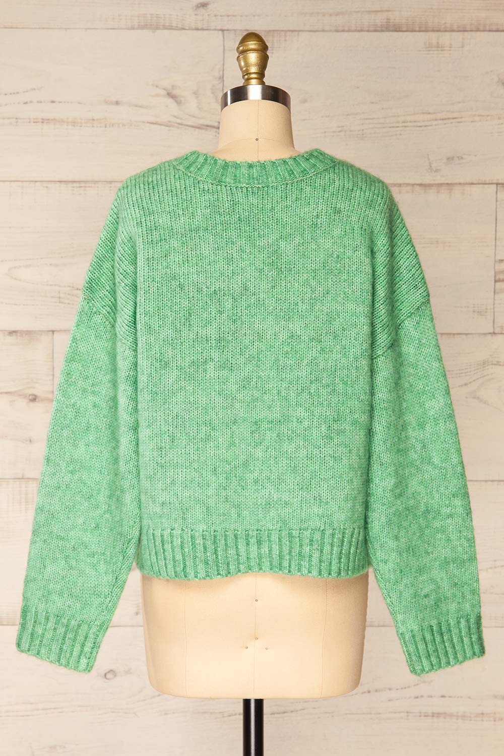 Merida Green Oversized Knit Sweater w/ Pocket | La petite garçonne back view