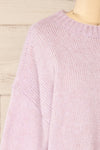Merida Lilac Oversized Knit Sweater w/ Pocket | La petite garçonne side close-up