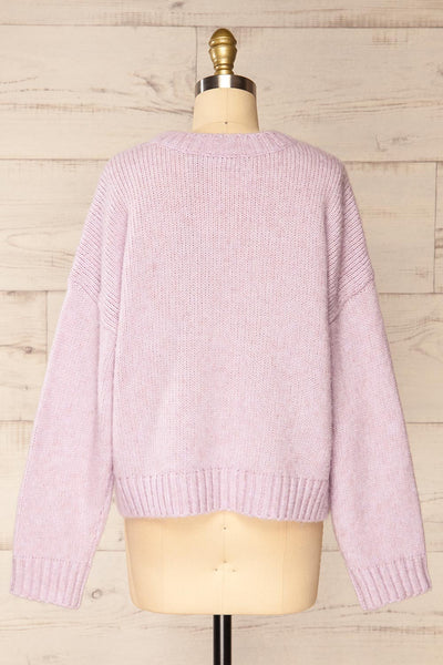 Merida Lilac Oversized Knit Sweater w/ Pocket | La petite garçonne back view