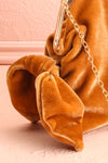 Merlini Mustard Velvet Clutch | Pochette | Boutique 1861 side close-up