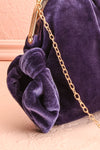 Merlini Navy Blue Velvet Clutch | Pochette | Boutique 1861 side close-up