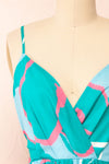 Merryweather Short A-line Dress w/ Abstract Print | Boutique 1861 front close-up