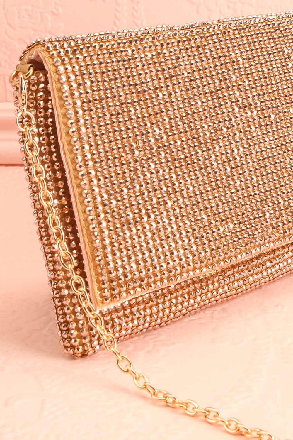 Meryt Rose Gold Crystal Clutch | Sac à Main | Boutique 1861 side close-up