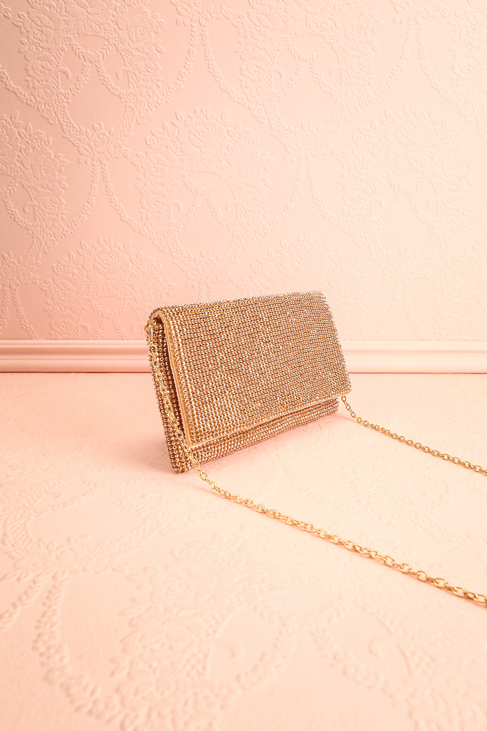 Meryt Rose Gold Crystal Clutch | Sac à Main | Boutique 1861 side view