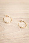 Metrosideros | Gold Hoop Earrings w/ Pearl Detail