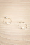 Metrosideros Silver Hoop Earrings w/ Pearl Detail | La petite garçonne