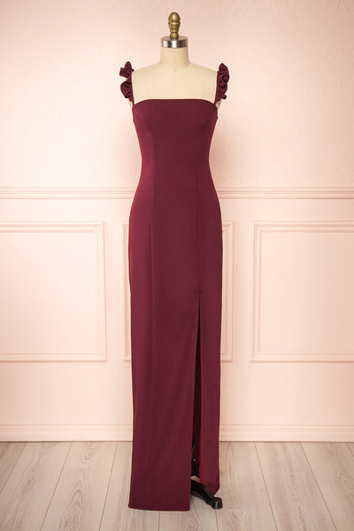 Namie Red Corset Maxi Dress w/ Removable Straps