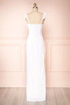 Mia White Maxi Dress w/ Ruffled Straps | Boudoir 1861 back view