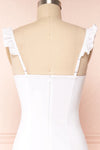 Mia White Maxi Dress w/ Ruffled Straps | Boudoir 1861 back close up