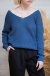 Miechow Tan | V-Neck Knitted Sweater