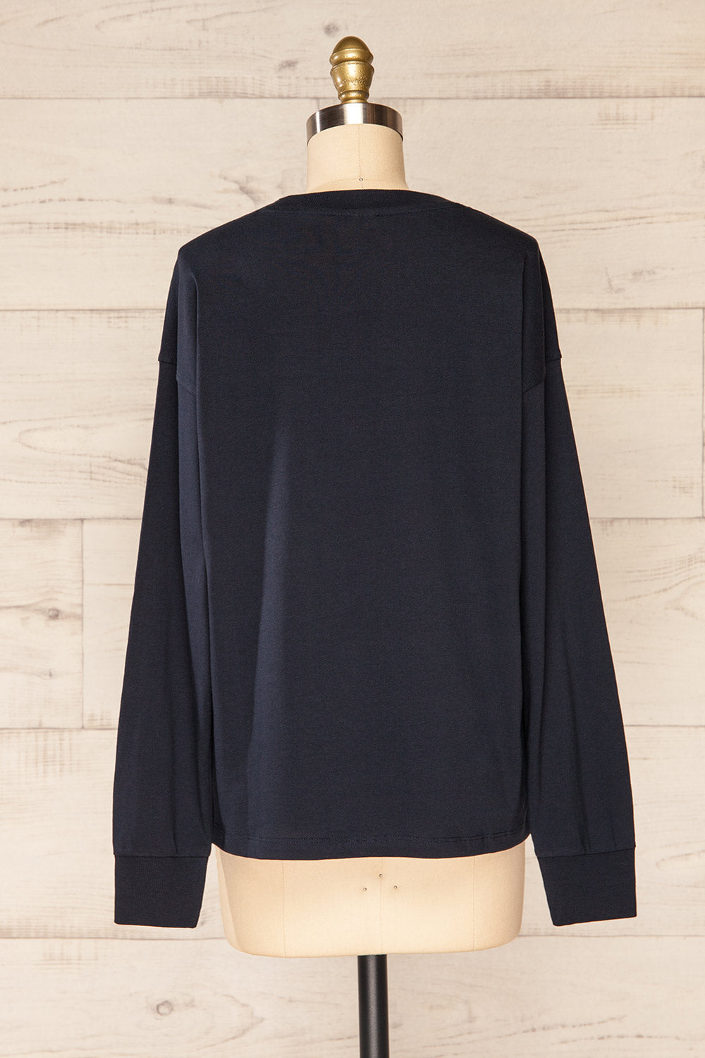 Mielec Navy Long Sleeve Top | La petite garçonne back view