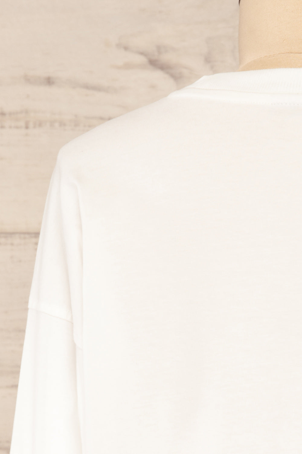 Mielec White Long Sleeve Top | La petite garçonne back close-up