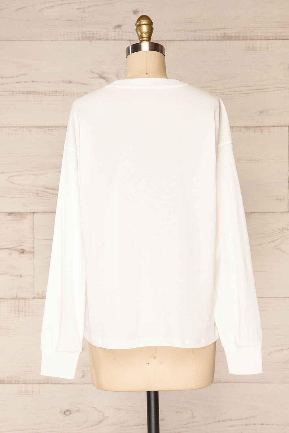 Mielec White Long Sleeve Top | La petite garçonne back view