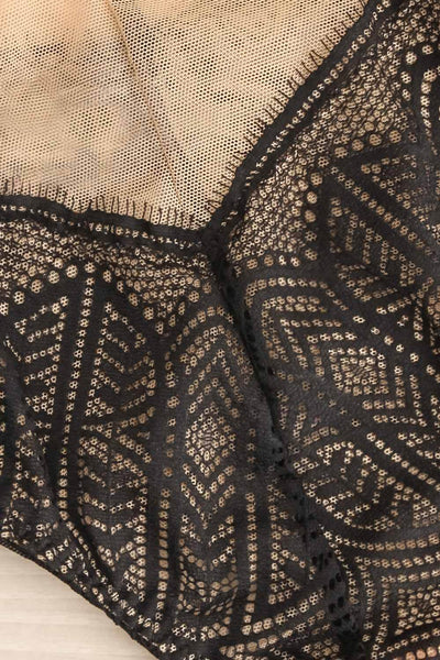 Miha Black Lace & Mesh High Waisted Panty | La Petite Garçonne