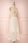 Mihiroa Cream Pleated Mesh Polka Dot Skirt | Boutique 1861 4