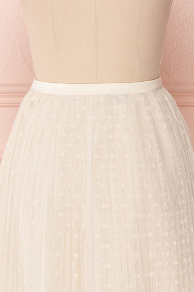 Mihiroa Cream Pleated Mesh Polka Dot Skirt | Boutique 1861 7