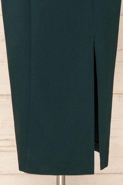 Miira Green Fitted Midi Dress w/ Sweetheart Neckline | La petite garçonne bottom