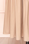 Mikki Beige Wide Layered Long Sleeve Dress | Boutique 1861 bottom
