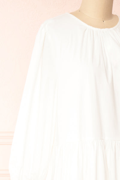 Mikki Ivory Wide Layered Long Sleeve Dress | Boutique 1861 side close-up