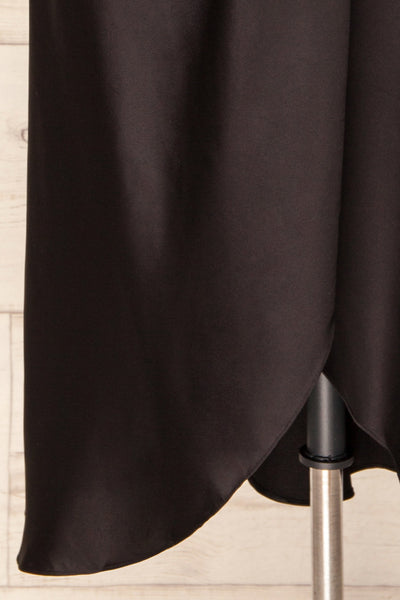 Mikoo Black Midi V-Neck Slip Dress | La petite garçonne bottom