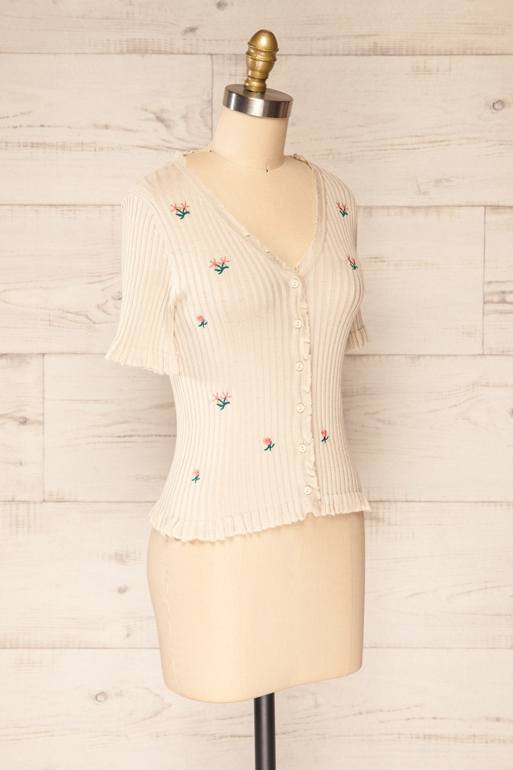 Beige short hotsell sleeve cardigan