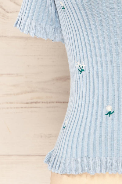 Mikro Blue Floral Short Sleeve Cardigan | La petite garçonne bottom
