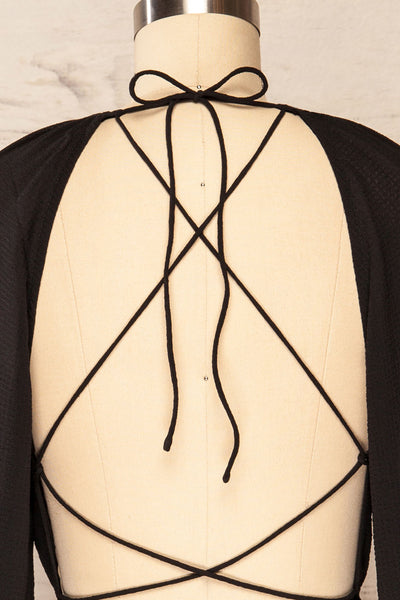 Milanox Lace-Up Open Back Top | La petite garçonne back close up