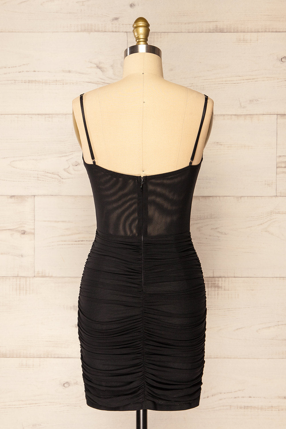 Milost Short Fitted Black Dress | La petite garçonne back view