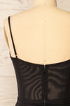 Milost Short Fitted Black Dress | La petite garçonne  back close-up