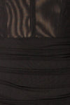 Milost Short Fitted Black Dress | La petite garçonne fabric