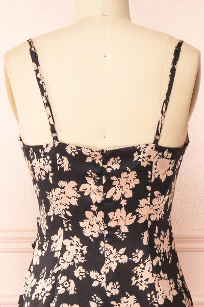 Mimallone Cowl Neck Floral Midi Dress | Boutique 1861 back close-up