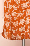 Mimallone Rust Cowl Neck Floral Midi Dress | Boutique 1861 bottom