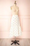 Minako White Floral High-Waisted Skirt | La petite garçonne side view
