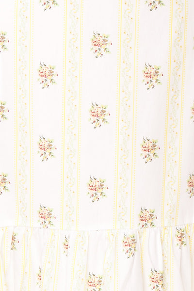 Minako White Floral High-Waisted Skirt | La petite garçonne fabric