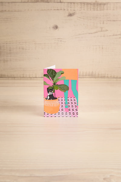 Cat and Plants Mini Greeting Card | Maison garçonne