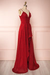 Minjee Red Maxi Dress | Robe Longue | Boutique 1861 side view