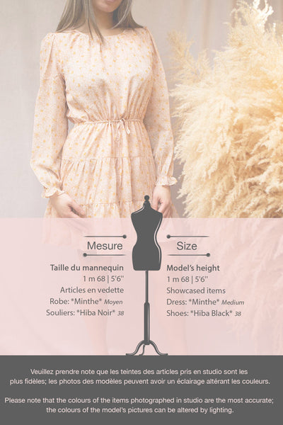 Minthe Pink Long Sleeve Floral Drawstring Dress | Boutique 1861