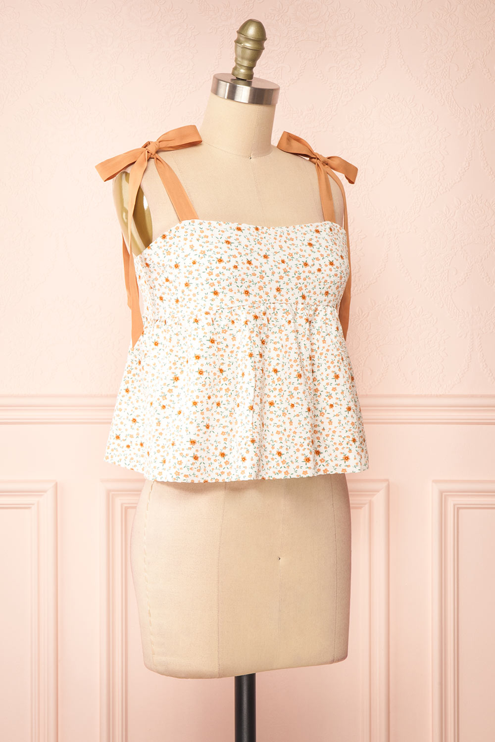 Minxie Tie Strap Floral Cami Top | Boutique 1861 side view